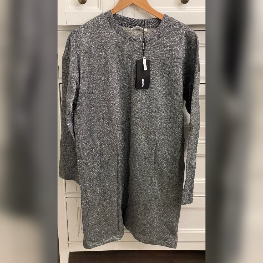Weekday Charcoal Glitter Dress
